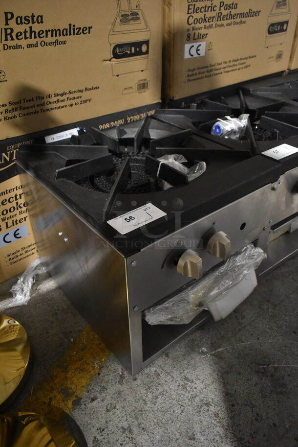 BRAND NEW SCRATCH AND DENT! Cooking Performance Group CPG 351CPGSP18L Stainless Steel Commercial Countertop Propane Gas Powered Single Burner Stock Pot Range. 80,000 BTU.  - Image 2 of 5