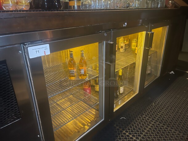 Working! Perlick Three Door Under Bar 84 inch Cooler 115 Volt NSF Tested and Working! - Image 2 of 7