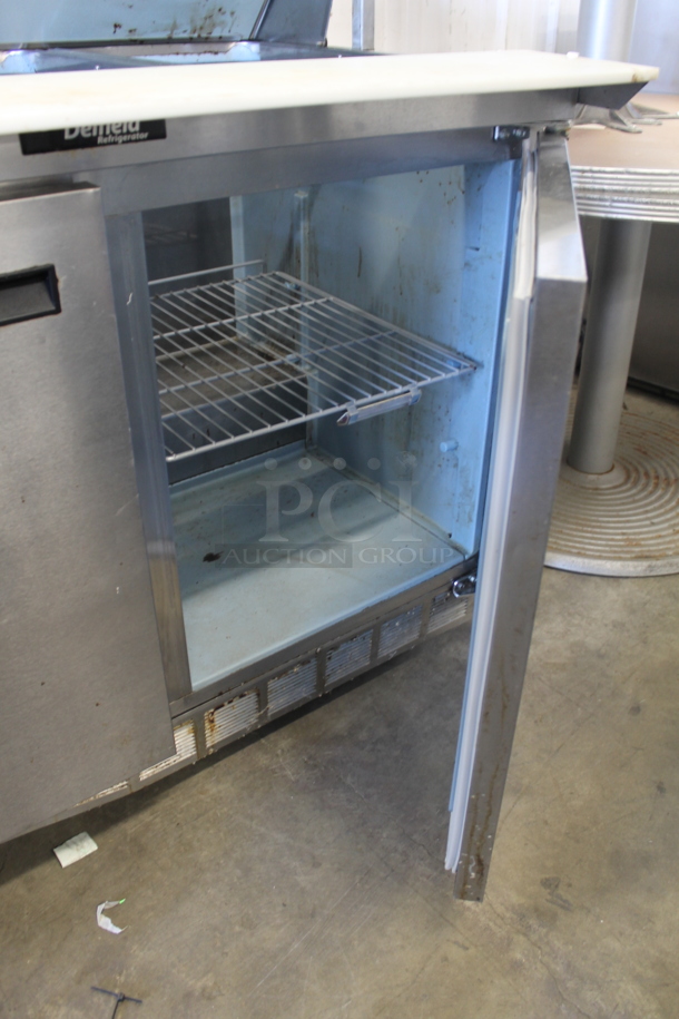 Delfield Sandwich Salad Prep Table w/ Cutting Board and 2 Tier Overshelf 4448N-18M-A52. 115 Volt, 1 Phase. Cannot Test Due To Missing Power Cord - Image 7 of 8