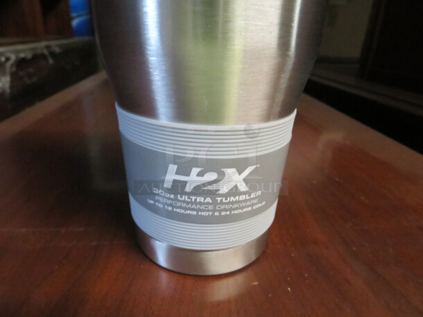 One NEW 30oz Stainless Steel H2X Ultra Silver Tumbler. - Image 3 of 3