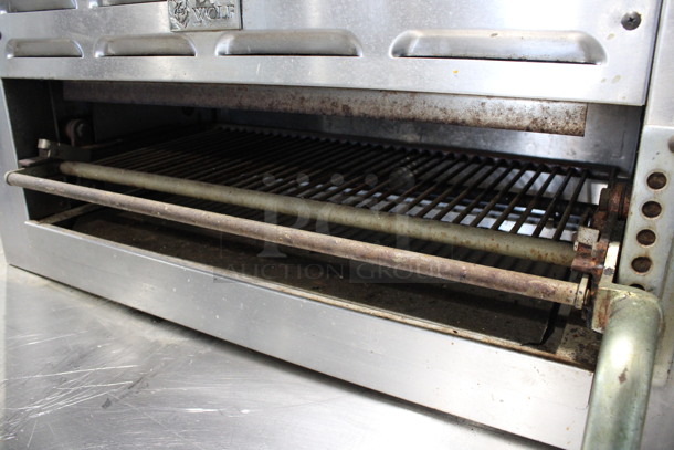 Wolf Stainless Steel Commercial Countertop Natural Gas Powered Cheese Melter. 36x25x21 - Image 4 of 6