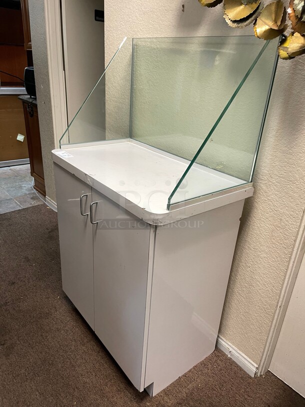 Nice! White POS Counter Commercial Cabinet With Tempered Glass Great for Front House at Restaurant  - Image 3 of 8