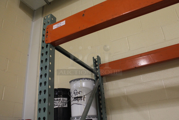 ALL ONE MONEY! Lot of Orange and Green Metal Pallet Racking. Does Not Include Contents. BUYER MUST REMOVE. - Image 2 of 5