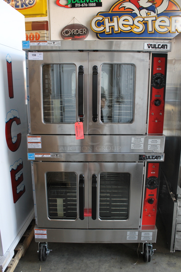 2 BRAND NEW SCRATCH AND DENT! Vulcan VC5ED ENERGY STAR Stainless Steel Commercial Electric Powered Full Size Convection Oven w/ View Through Doors, Metal Oven Racks and Thermostatic Controls on Commercial Casters. 240 Volts, 3/1 Phase. 2 Times Your Bid! - Image 1 of 9