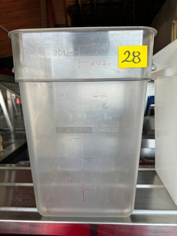 Cambro Square Food Storage Containers - 22 Quart, Clear - Image 1 of 2