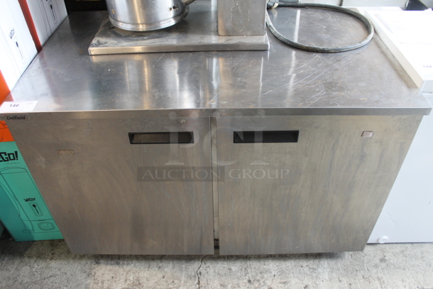2011 Delfield UC4048-STAR Stainless Steel Commercial 2 Door Undercounter Cooler on Commercial Casters. 115 Volts, 1 Phase. Tested and Working! - Image 1 of 6