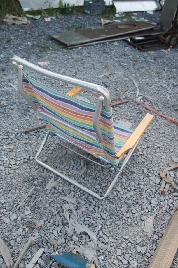 Rainbow Colored Folding Beach Chair. - Image 3 of 3