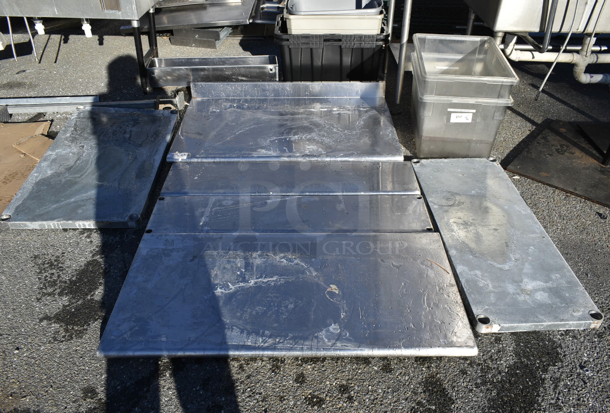 ALL ONE MONEY! Lot of 4 Stainless Steel Tabletops and 2 Under Shelves. Includes 48x30x6.5 tabletop - Image 4 of 7