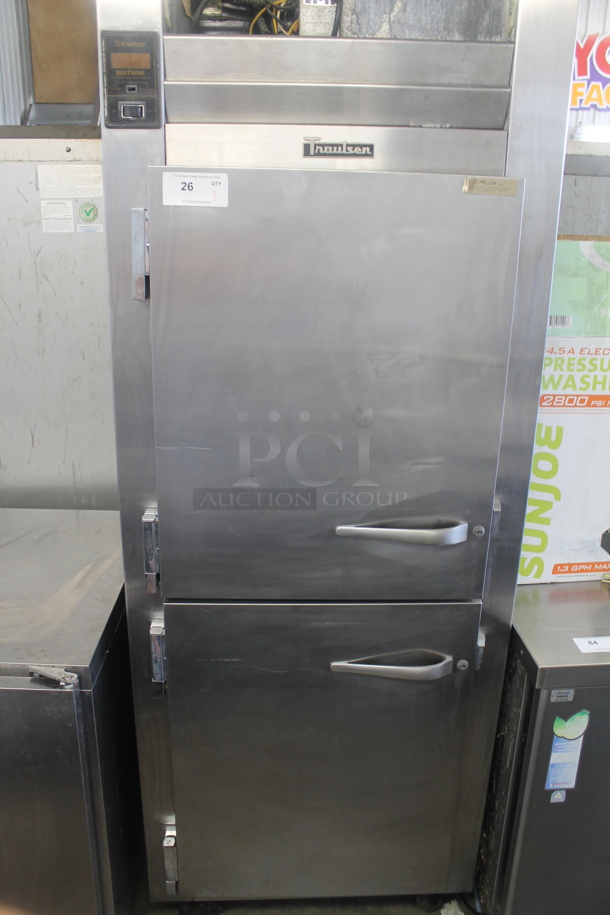 Traulsen RLT 1-26WUT Stainless Steel Commercial 2 Half Size Door Reach In Cooler on Commercial Casters. 115 Volts, 1 Phase. Tested and Working! - Image 1 of 8