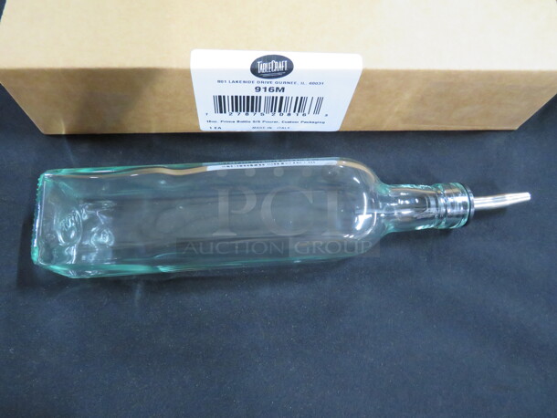 NEW 16oz Tablecraft Prima Bottle With Stainless Steel Pourer. 4XBID