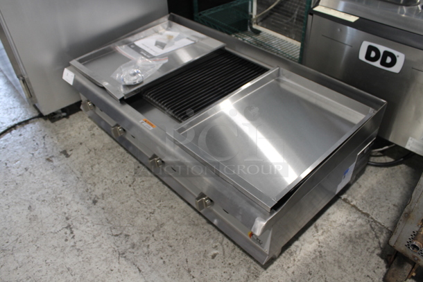 BRAND NEW SCRATCH AND DENT! Cooking Performance Group CPG 351CRCPG48NL Stainless Steel Commercial Countertop Natural Gas Powered Radiant Charbroiler Grill. 160,000 BTU - Image 3 of 9