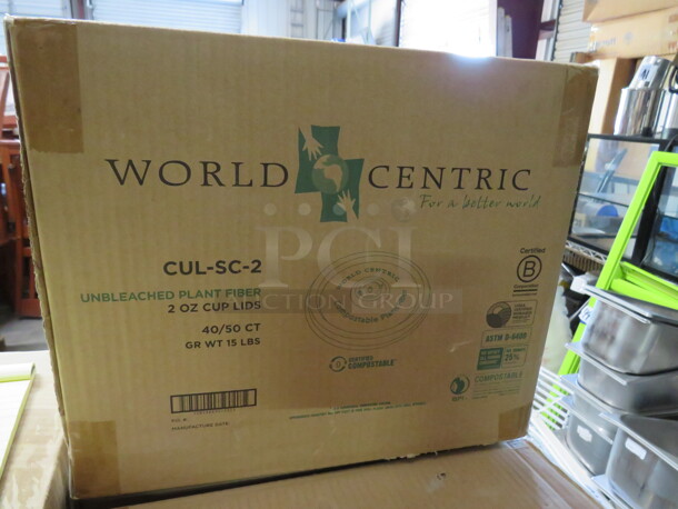 NEW Case Of World Centric 2oz Cup Lids. 2,000ct. #CUL-SC-2.  - Image 3 of 3