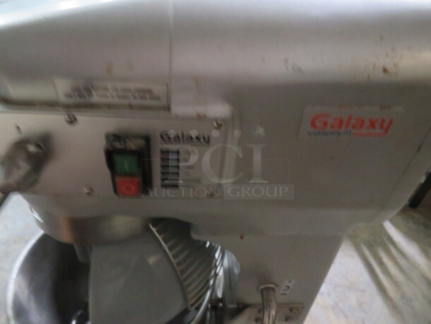 One Galaxy 20 Quart Stand Mixer WIth Bowl, Guard, Whip, Hook And Paddle. WORKING WHEN REMOVED. 110 Volt. Model# 177GMIX20. 21.5X18X35.5 - Image 4 of 4
