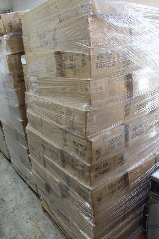 PALLET LOT of 60 BRAND NEW IN BOX! Service Ideas ADISPWSTD 27 oz Gel Soap and Hand Sanitizer Dispenser w/ Floor Stand - 53"H, White. 60 Times Your Bid! - Image 2 of 3