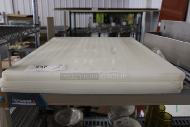 3 White Poly Cutting Boards. 17.5x23.5x1. 3 Times Your Bid!