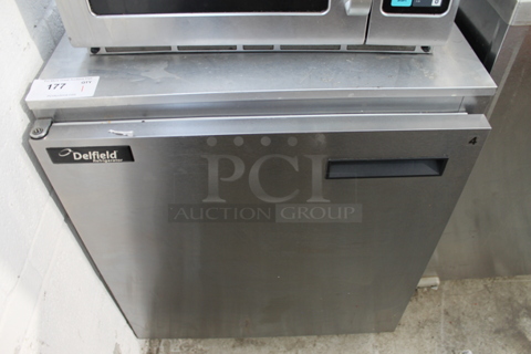 Delfield 406CA-DHL-DD1 Stainless Steel Commercial Single Door Undercounter Cooler. 115 Volts, 1 Phase. Tested and Powers On But Does Not Get Cold