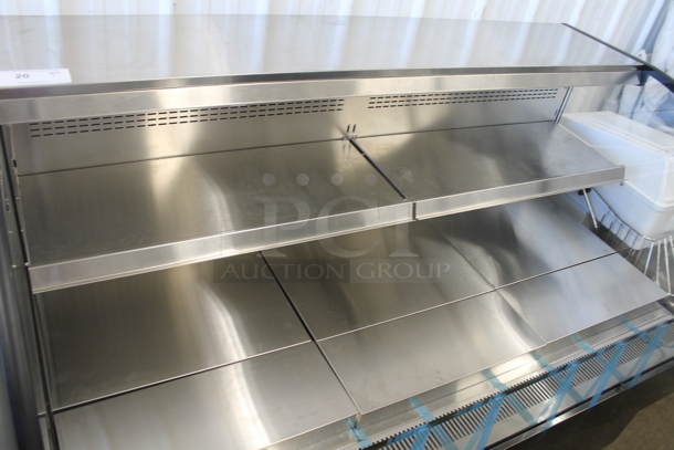 BRAND NEW SCRATCH AND DENT! 2022 Avantco 224BHAC63 Stainless Steel Commercial Black Metal Commercial Horizontal Air Curtain Merchandiser. See Pictures for Broken Side Glass Panel. 115 Volts, 1 Phase. Tested and Working! - Image 2 of 9