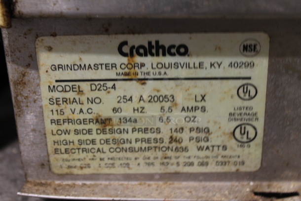Crathco D25-4 Stainless Steel Commercial Countertop 2 Hopper Refrigerated Beverage Machine. 115 Volts, 1 Phase. Tested and Powers On But Does Not Get Cold - Image 3 of 3