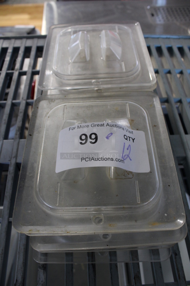 ALL ONE MONEY! Lot of 12 Clear Poly 1/6 Size Drop In Bin Lids! - Image 1 of 3