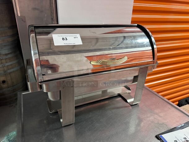 New! Tablecraft  Stainless Steel Commercial Heavy Duty 7 qt. Buffet Chafer Dish w/ Roll Top NSF  - Image 1 of 8