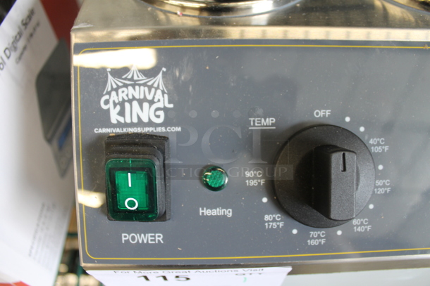 BRAND NEW SCRATCH AND DENT! Carnival King 382SBW3 Stainless Steel Commercial Countertop Triple 32 oz. Sauce / Topping Bottle Warmer. 120 Volts, 1 Phase. Tested and Working! - Image 2 of 5