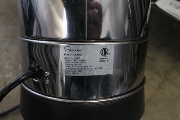 Prochef PU35 Stainless Steel Electric Boiler. 120 Volts, 1 Phase.  - Image 4 of 5