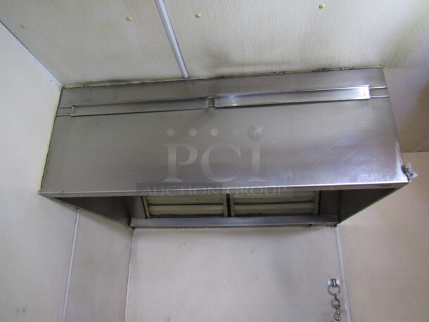 One Stainless Steel Exhaust Hood With Filters. 48X36X17. BUYER MUST REMOVE!