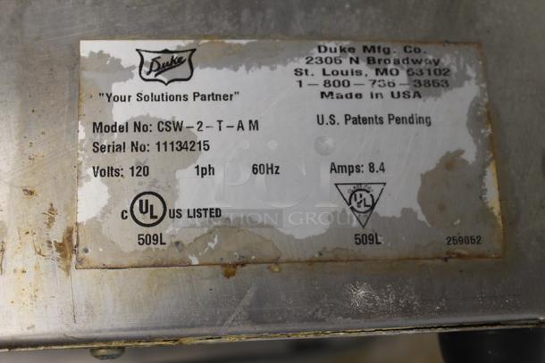 2013 Duke CSW-2-T-AM Stainless Steel Commercial Countertop 2 Well Soup Warmer. 120 Volts, 1 Phase. Tested and Working! - Image 4 of 4