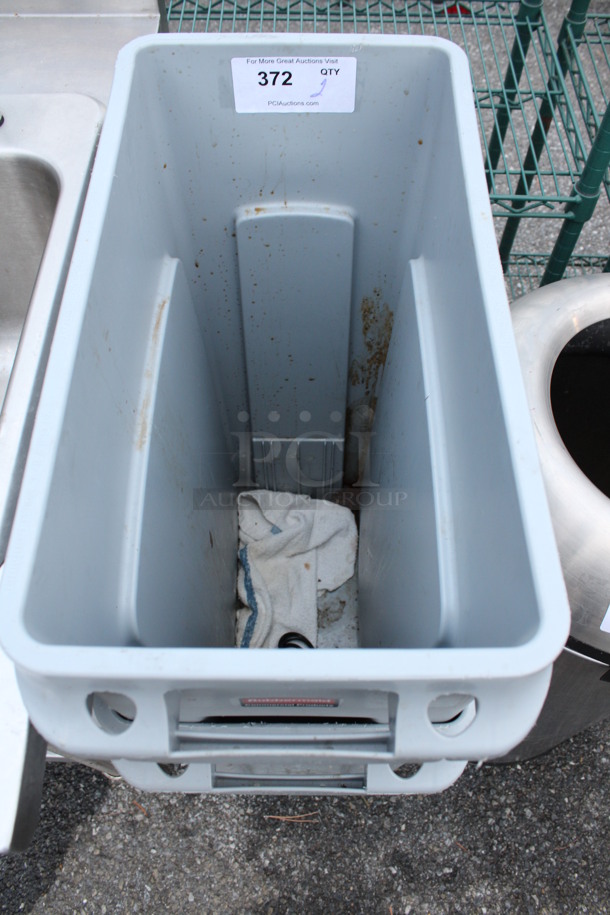 2 Rubbermaid Gray Poly Slim Jim Trash Cans. 11x20x30. 2 Times Your Bid! - Image 3 of 3