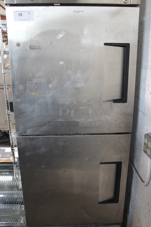 True T-23-2 Stainless Steel Commercial 2 Half Size Door Reach In Cooler w/ Poly Coated Racks on Commercial Casters. 115 Volts, 1 Phase. Tested and Working! - Image 4 of 9