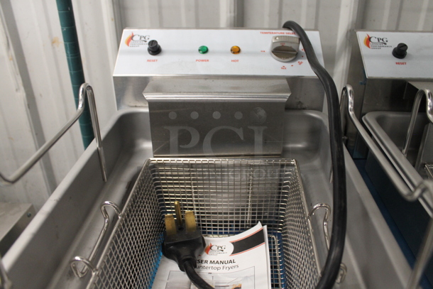 BRAND NEW SCRATCH AND DENT! Cooking Performance Group CPG 351EF302 Stainless Steel Commercial Countertop Electric Powered Double Fryer w/ 2 Metal Fry Baskets. 208-240 Volts. - Image 2 of 5