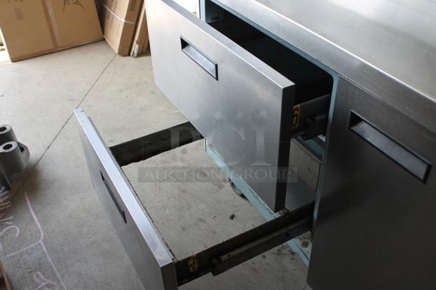 2017 Delfield 18699PTBMP Stainless Steel Commercial Sandwich Salad Prep Table Bain Marie Mega Top on Commercial Casters. 115 Volts, 1 Phase. Tested and Working! - Image 3 of 9