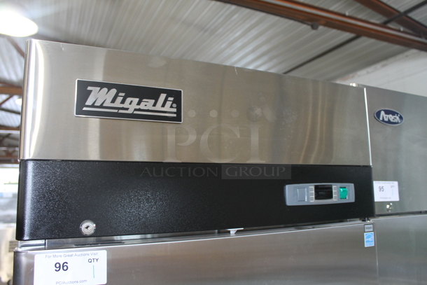 2020 Migali C-1R-HC ENERGY STAR Stainless Steel Commercial Single Door Reach In Cooler w/ Poly Coated Racks on Commercial Casters. 115 Volts, 1 Phase. Tested and Working! - Image 3 of 8