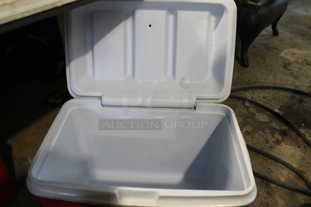 2 Various White and Red Poly Coolers. 17x12x13.5, 24x14x16. 2 Times Your Bid! - Image 7 of 7