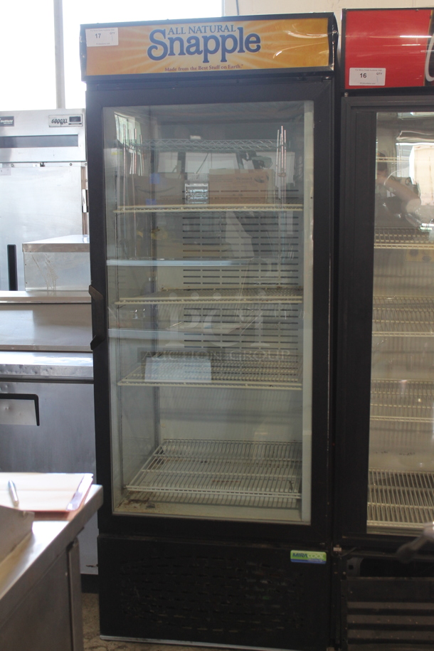 Frigoglass MC750-1 Metal Commercial Single Door Reach In Cooler Merchandiser w/ Poly Coated Racks. 115 Volts, 1 Phase. Cannot Test - Unit Trips Breaker