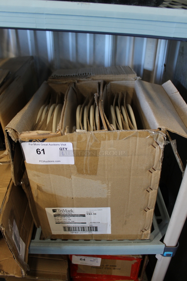 Box of 12 BRAND NEW! TriMark 12" White Ceramic Plates. - Image 2 of 6