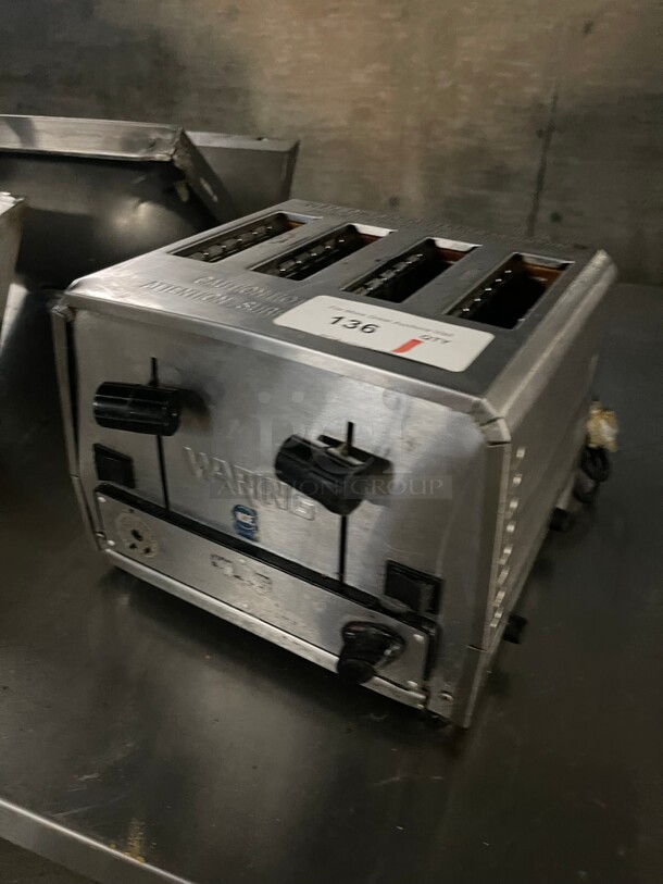 Waring WCT850RC Slot Toaster w/ 4 Slice Capacity & 1 1/2 inch W Product Opening, 120v Tested and Working - Image 3 of 5