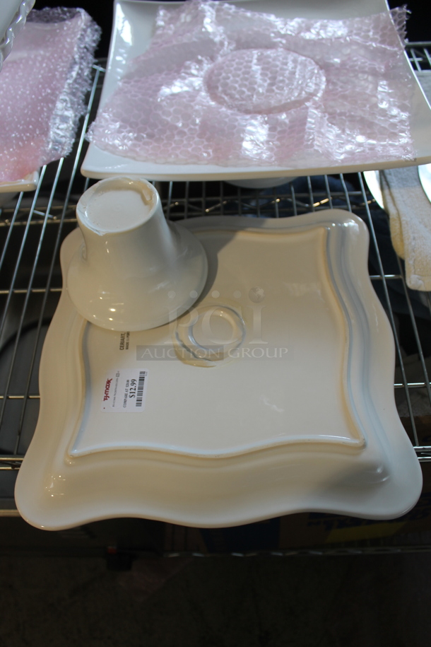 4 White Square Cake Stands. 4 Times Your Bid! - Image 4 of 6