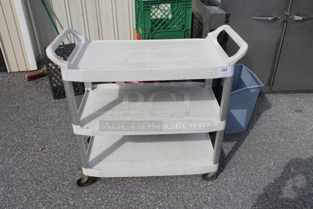 Poly 3 Tier Cart w/ Push Handles on Commercial Casters. (outside) - Image 1 of 3