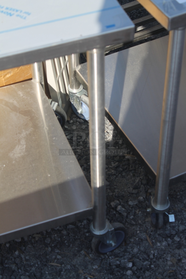 BRAND NEW! Stainless Steel Commercial Table w/ Under Shelf on Commercial Casters. - Image 4 of 5