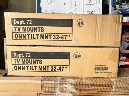 ONN Tilting 32-47" TV Wall Mounts (2 Boxes Containing 2 Mounts) 4x Your Bid