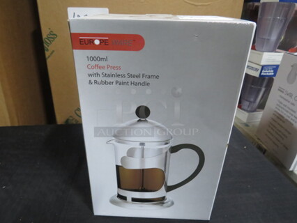 One NEW Europe Ware 1000ml Coffee Press. 