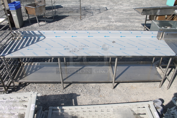 BRAND NEW! ACS FAB LLC Stainless Steel Commercial Table w/ Back Splash and Under Shelf. - Image 1 of 5