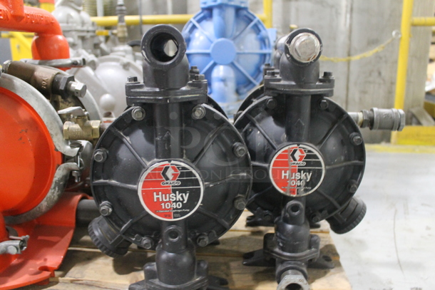 ALL ONE MONEY! PALLET LOT of Various Items Including Metal Commercial Compressors; 2 Husky 1040, Sandpiper ST1-A and Wilden Pump. BUYER MUST REMOVE. - Image 3 of 9