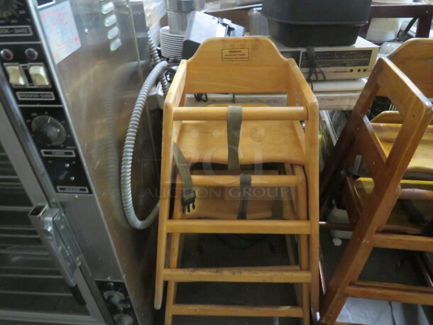 One Wooden High Chair. - Image 1 of 1