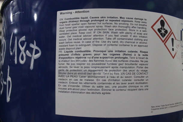 ALL ONE MONEY! PALLET LOT of 3 Metal Barrels; Tri-rez Polyeester Resin, Anti-terra-U 80. BUYER MUST REMOVE. - Image 6 of 9