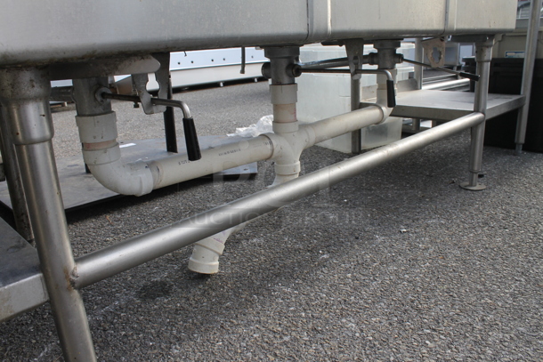 Stainless Steel Commercial 3 Bay Sink w/ Dual Drain Boards, Faucet, 2 Handles and 2 Under Shelves. Bays 20x26. Bays 21x28 - Image 6 of 6