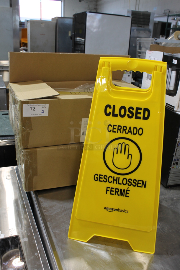 2 Boxes of 6 BRAND NEW! Yellow Closed Signs. 2 Times Your Bid! - Image 1 of 4
