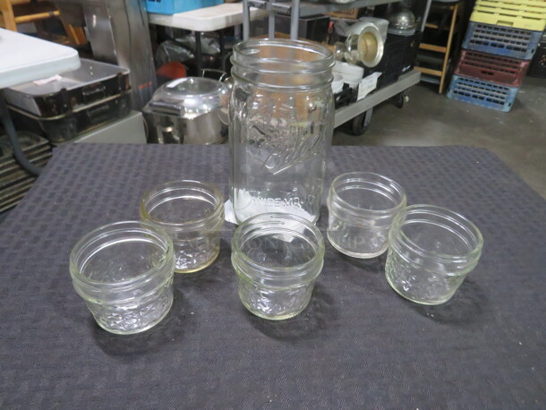 One Lot Of 6 Assorted Mason Jars. - Image 1 of 1