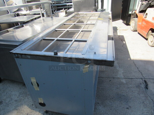 One Duke 6 Well Refrigerated Prep Table With Under Shelf. Model# SUBFC 206 RT. 115 Volt. 86X34X37.5 - Image 3 of 4
